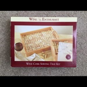 New Wine Enthusiast Cork Serving Tray Kit